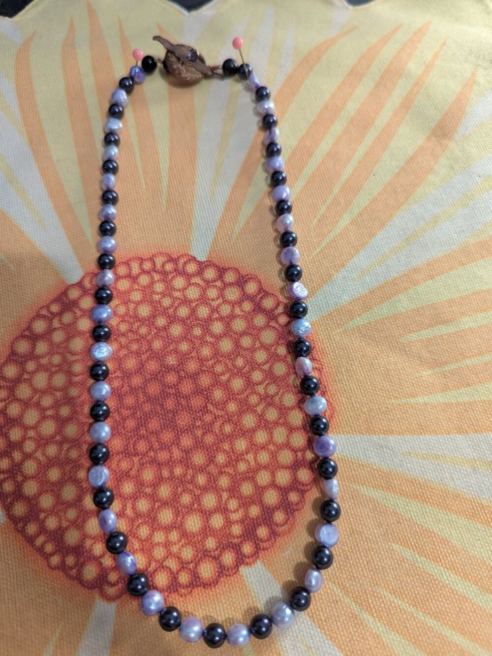 Grey Freshwater Pearl & Purple Agate Bead Necklace | Artisan Made